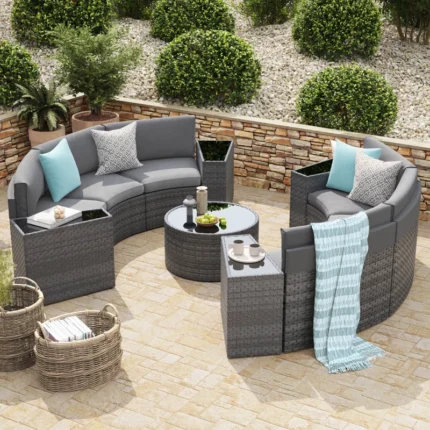 Wicker/rattan 6 – Person Seating Group With Cushions